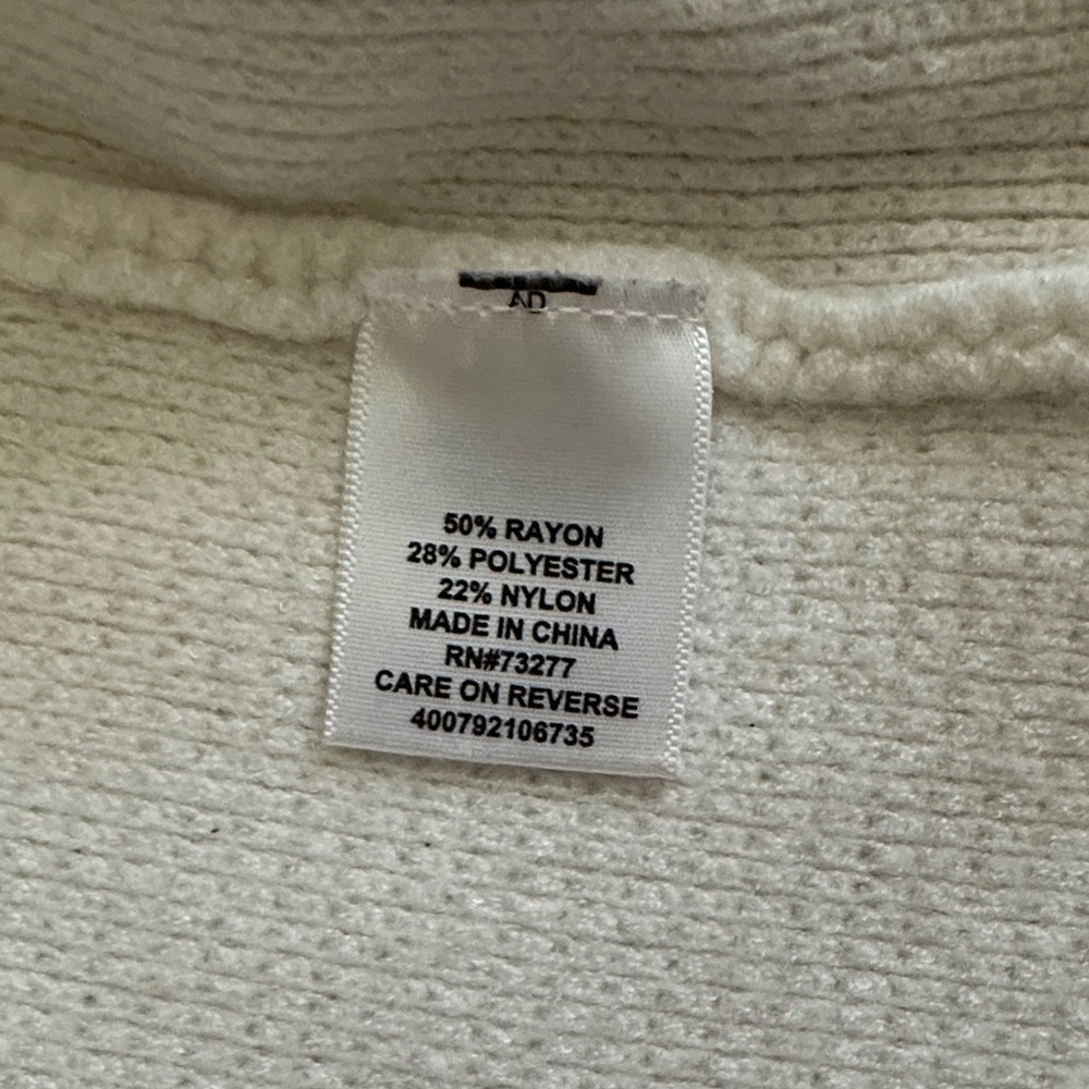 ELLE Cream Textured Open-Front Ribbed Cardigan - Picture 3 of 4